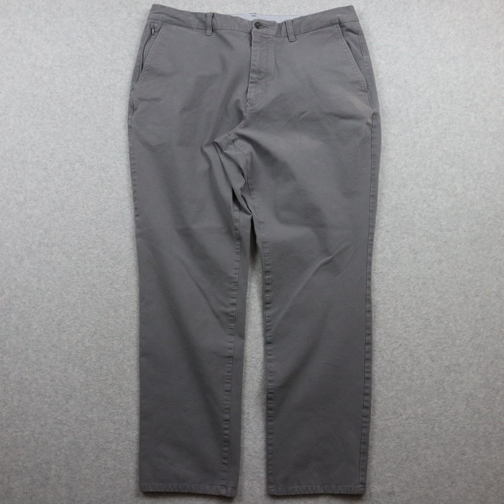 Bonobos Pants Mens 38x32 Slim Fit Chino Business Casual‎ Stretch Flat Front Gray